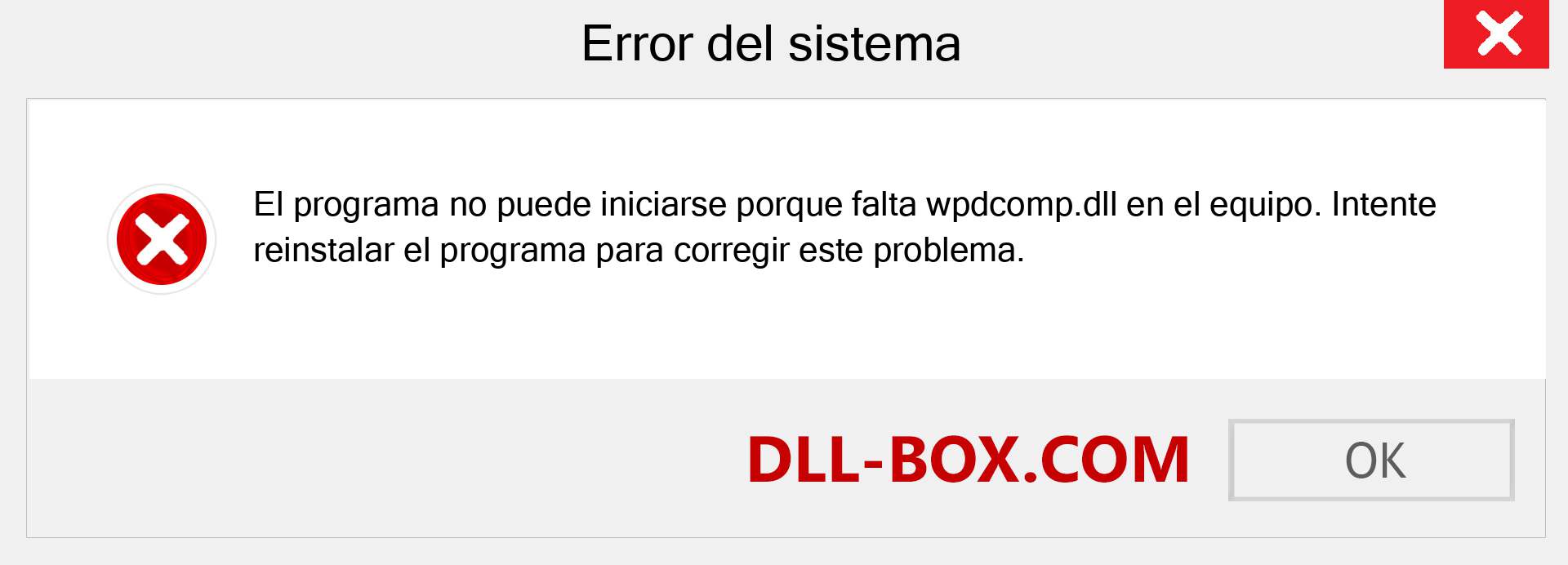 ¿Falta el archivo wpdcomp.dll ?. Descargar para Windows 7, 8, 10 - Corregir wpdcomp dll Missing Error en Windows, fotos, imágenes