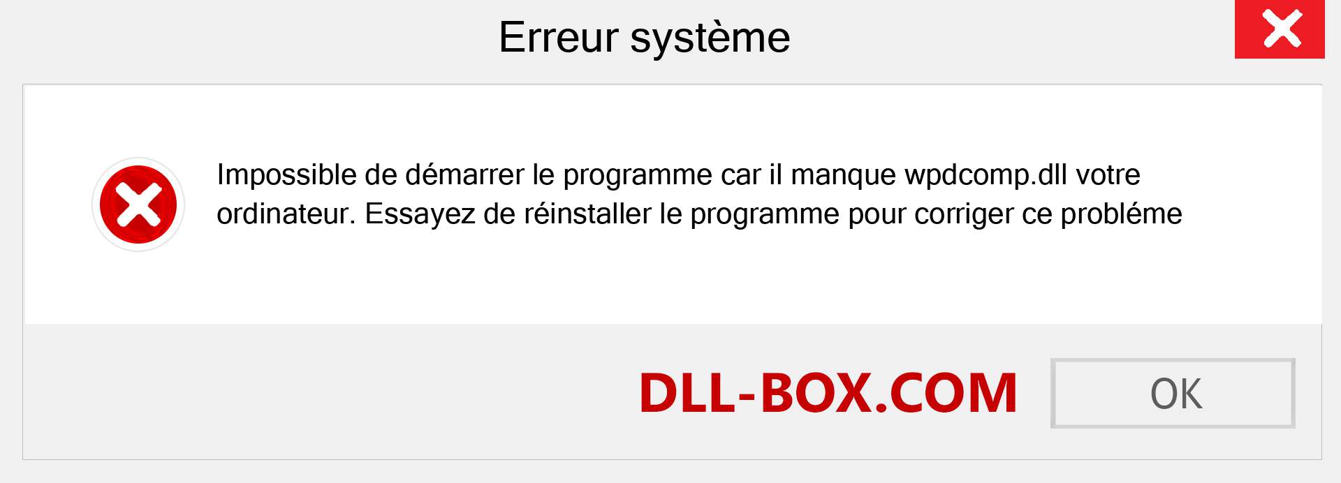 Le fichier wpdcomp.dll est manquant ?. Télécharger pour Windows 7, 8, 10 - Correction de l'erreur manquante wpdcomp dll sur Windows, photos, images